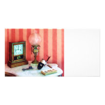 Stereopticon, Lamp and Clock Photo Card