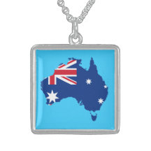 Sterling Silver Australian Flag Necklace
