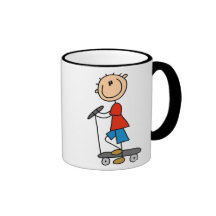 Stick Boy on Scooter Coffee Mug