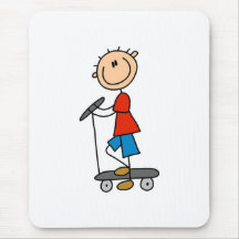 Stick Boy on Scooter Mouse Mat
