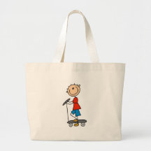 Stick Boy on Scooter Tote Bag