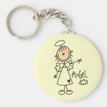 Stick Figure Angel T-shirts and Gifts Keychain