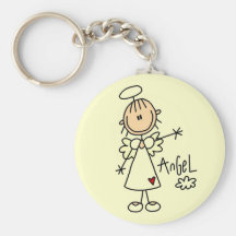Stick Figure Angel T-shirts and Gifts Keychains