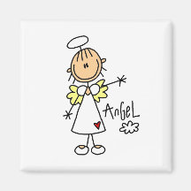 Stick Figure Angel T-shirts and Gifts Fridge Magnets