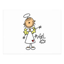 Stick Figure Angel T-shirts and Gifts Post Cards