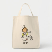 Stick Figure Angel T-shirts and Gifts Tote Bags