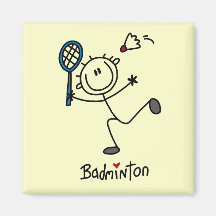 Stick Figure Badminton T-shirts and Gifts Magnet