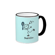 Stick Figure Badminton T-shirts and Gifts Coffee Mug