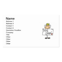 Stick Figure BBQ Queen Business Card Template