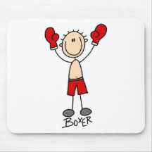 Stick Figure Boxer T-shirts and Gifts Mouse Pads