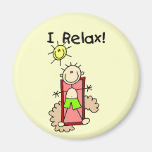 Stick Figure Boy I Relax Fridge Magnets
