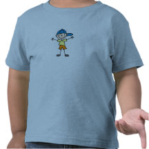 Stick Figure Boy In Cap Shirt