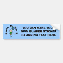 Stick Figure Boy Peace on Earth T-shirts and Gifts Bumper Stickers