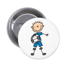 Stick Figure Boy Soccer Button