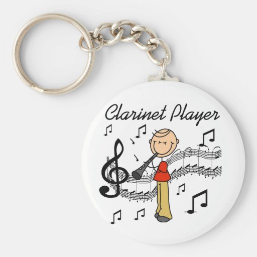 Stick Figure Clarinet Player Tshirts and Gifts Key Chains