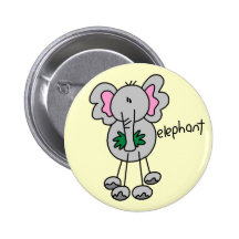 Stick Figure Elephant Tshirts and Gifts Buttons