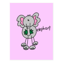 Stick Figure Elephant Tshirts and Gifts Postcards