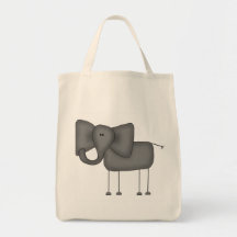 Stick Figure Elephant Tshirts and Gifts Tote Bags