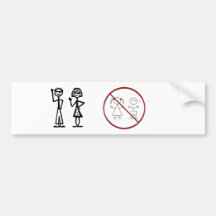 Stick figure family (no kids) bumper stickers