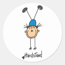 Stick Figure Girl Doing Handstands Stickers