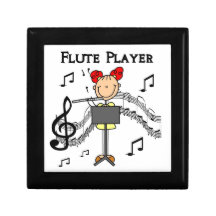 Stick Figure Girl Flute Player Tshirts and Gifts Gift Boxes
