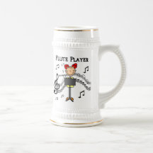 Stick Figure Girl Flute Player Tshirts and Gifts Coffee Mugs