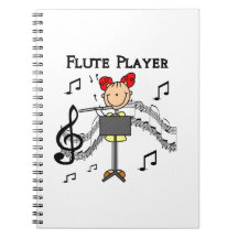 Stick Figure Girl Flute Player Tshirts and Gifts Journals