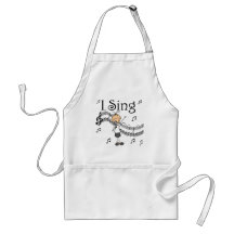 Stick Figure Girl I Sing T-shirts and Gifts Apron