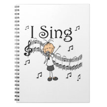 Stick Figure Girl I Sing T-shirts and Gifts Notebooks