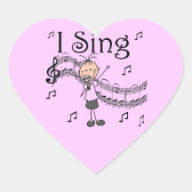 Stick Figure Girl I Sing T-shirts and Gifts Sticker