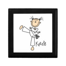 Stick Figure Girl Karate T-shirts and Gifts Gift Box