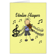 Stick Figure Girl Violin Player T-shirts and Gifts Greeting Card