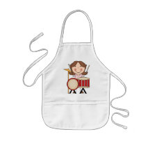 Stick Figure Girl With Drums Aprons