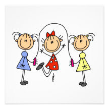 Stick Figure GIrls Jumping Rope Invitations
