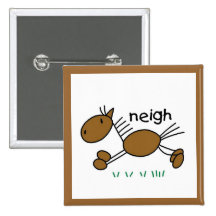 Stick Figure Horse T-shirts and Gifts Pinback Button
