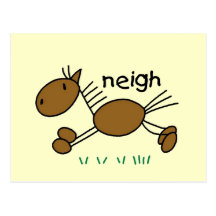 Stick Figure Horse T-shirts and Gifts Postcard