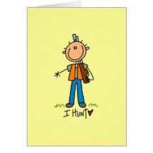 Stick Figure Hunter Greeting Cards
