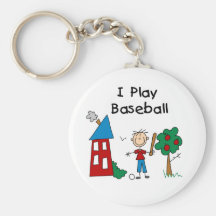 Stick Figure I Play Baseball Tshirts and Gifts Key Chains