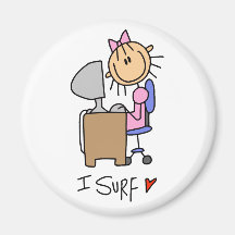 Stick Figure Internet Surfer Magnets