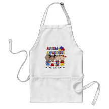 Stick Figure Kids Autism Awareness Aprons