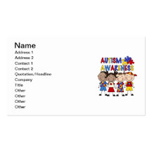 Stick Figure Kids Autism Awareness Business Card Templates