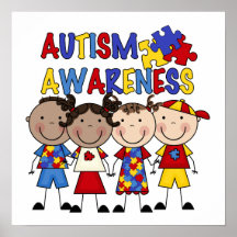 Stick Figure Kids Autism Awareness Posters