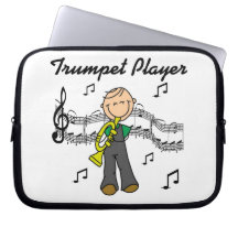 Stick Figure Male Trumpet Player T-shirts and GIft Laptop Computer Sleeves