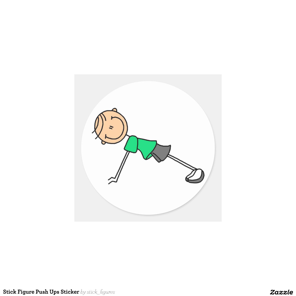 Stick Figure Push Ups Sticker | Zazzle