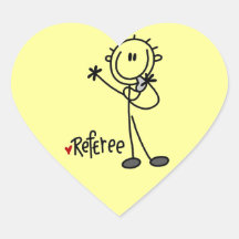 Stick Figure Referee T-shirts and Gifts Heart Sticker