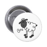 Stick Figure Sheep Pinback Buttons