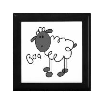 Stick Figure Sheep T-shirts and Gifts Keepsake Box