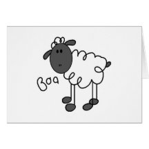 Stick Figure Sheep Tshirts and Gifts Greeting Card