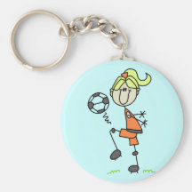 Stick Figure Soccer Tshirts and Gifts Keychain