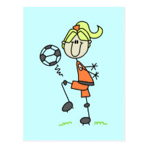 Stick Figure Soccer Tshirts and Gifts Post Cards
